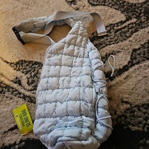 Light Blue Quilted Sling Bag by